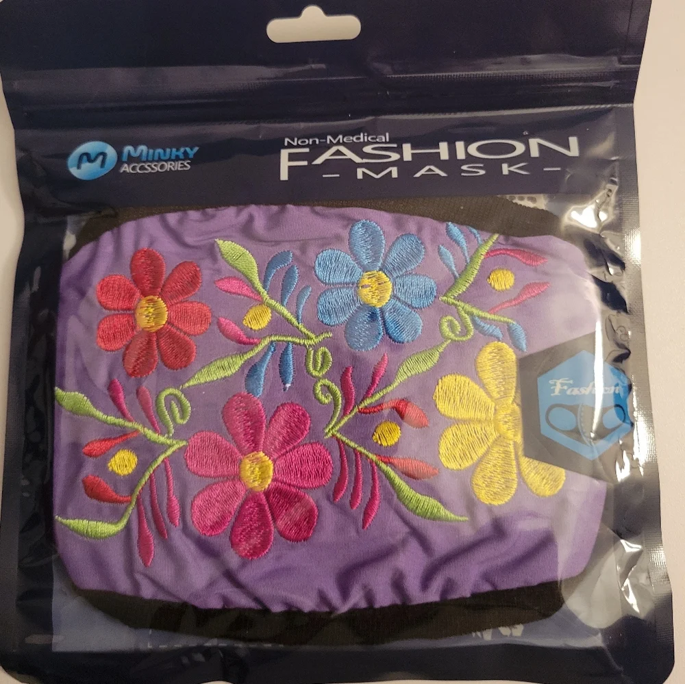 PURPLE FLORAL FACE MASK
